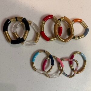 Allie + Bess. Set of 9 Colorful Gold Accented Bracelet Set. Over 600.00 online.